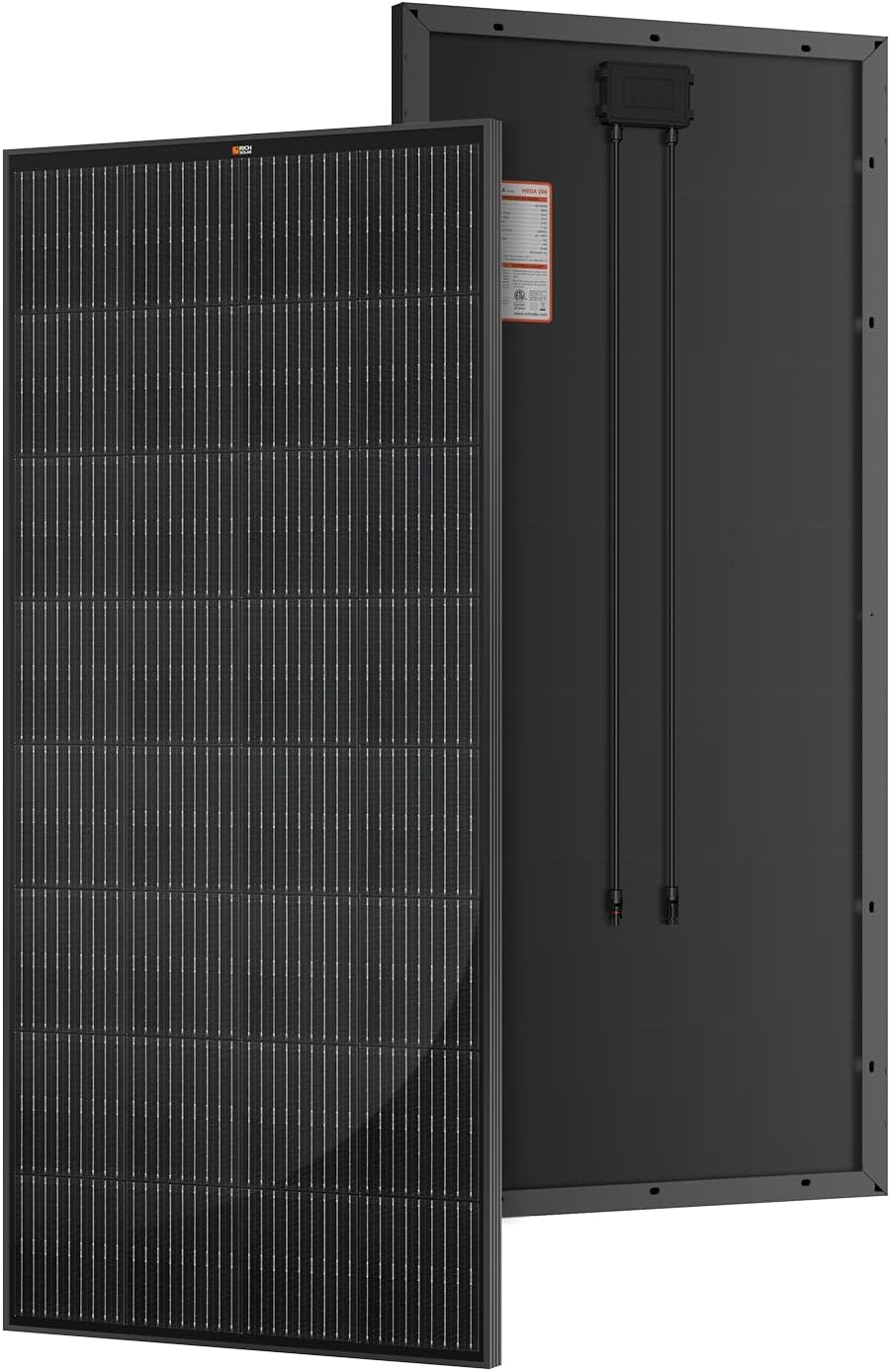 RICH SOLAR Panel solar moncristalino negro de 200 vatios de 12 volt...