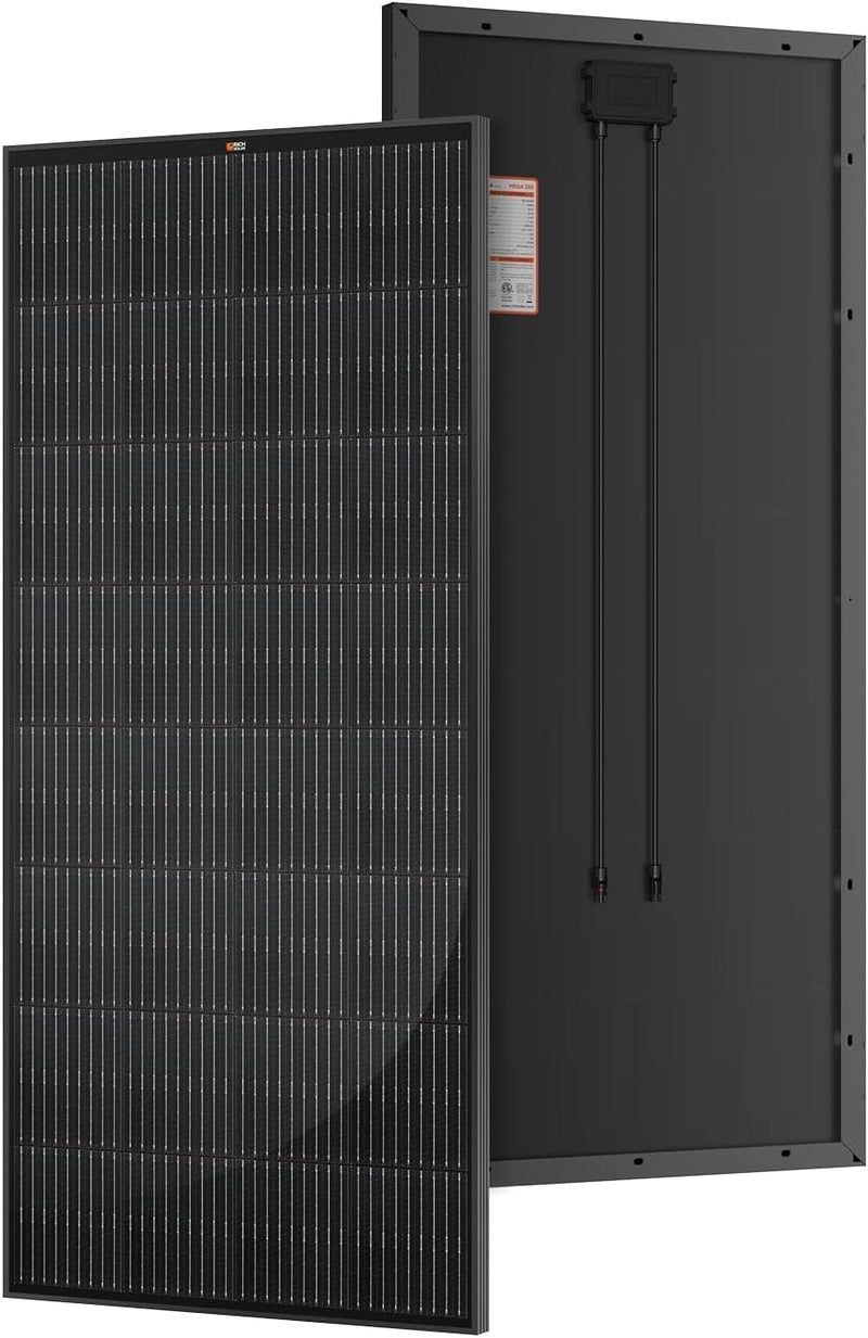 RICH SOLAR Panel solar moncristalino negro de 200 vatios de 12 volt...