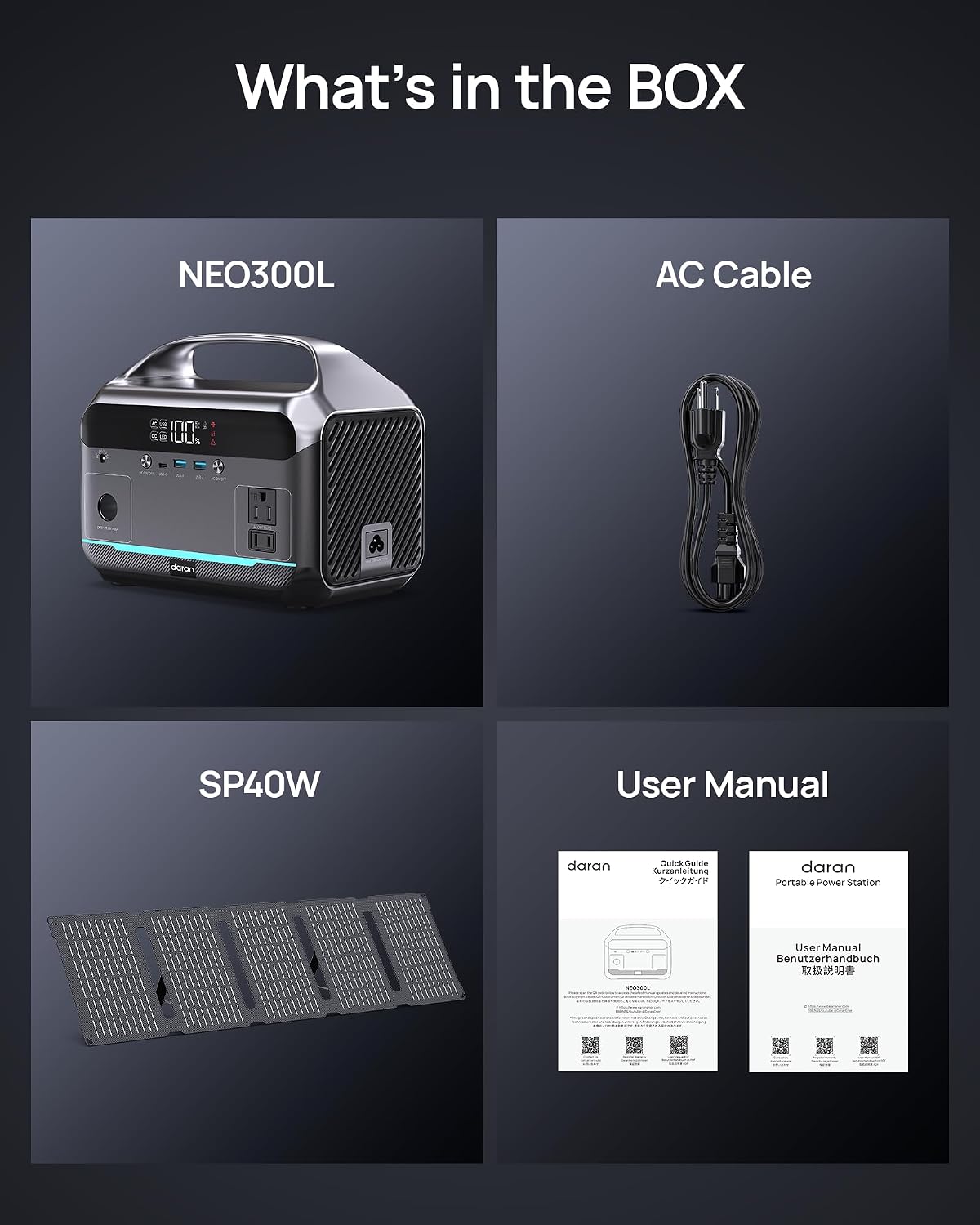 Daran - Estación de energía portátil con panel solar de 40 W inclui...