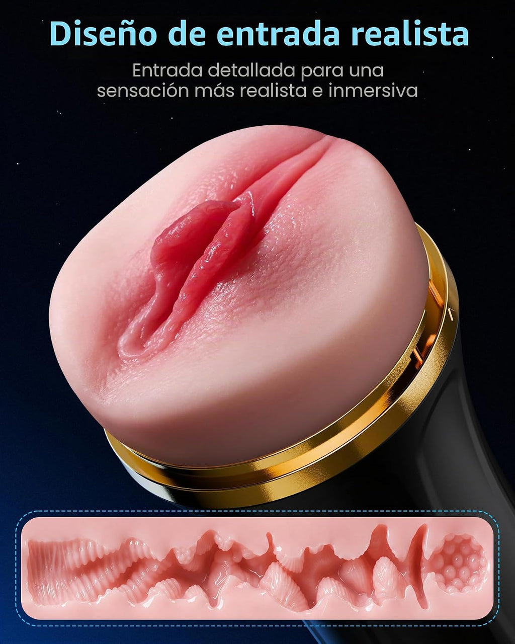 Masturbador masculino EINSEO Pocket Pussy, Stroker manual con manga...