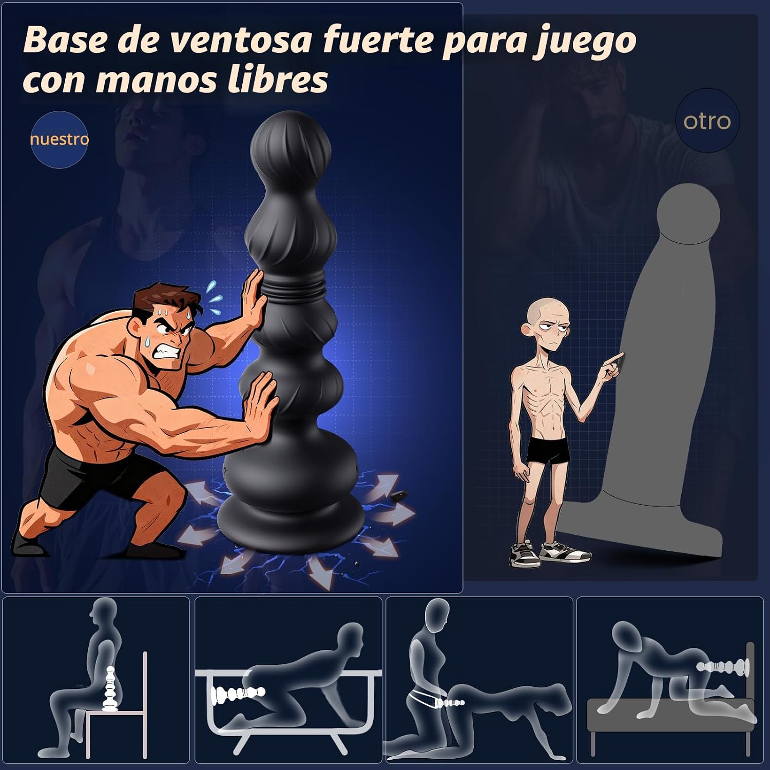 BEISAR - Masajeador de próstata con cuentas anales de empuje, vibra...
