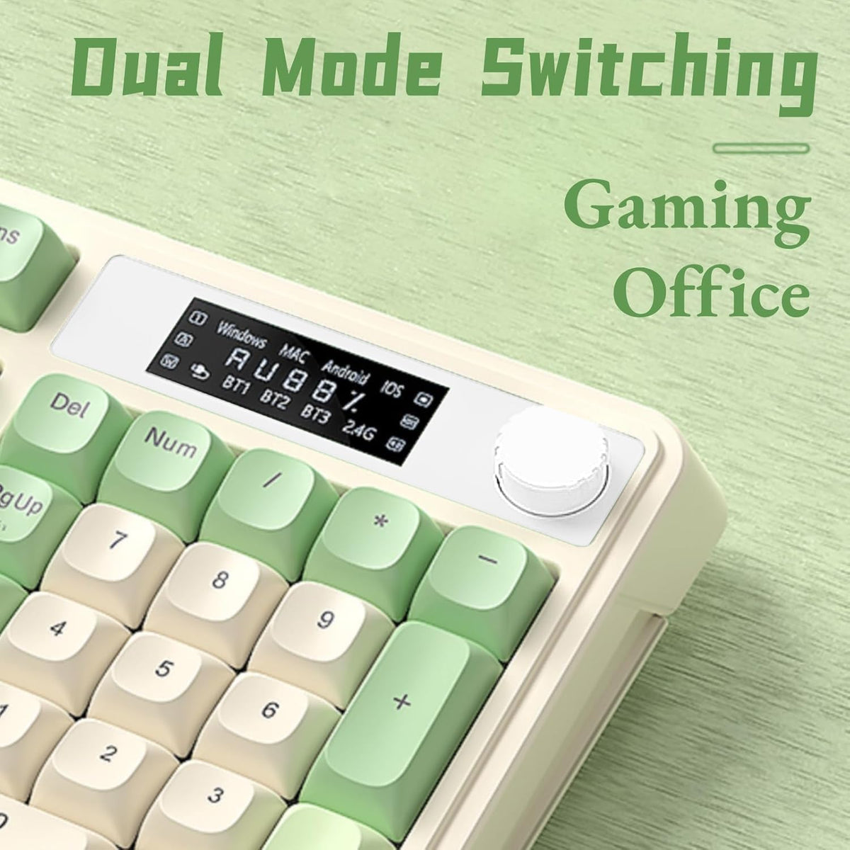 Teclado para juegos AULA S99 Pro, lindo teclado cremoso con pantall...