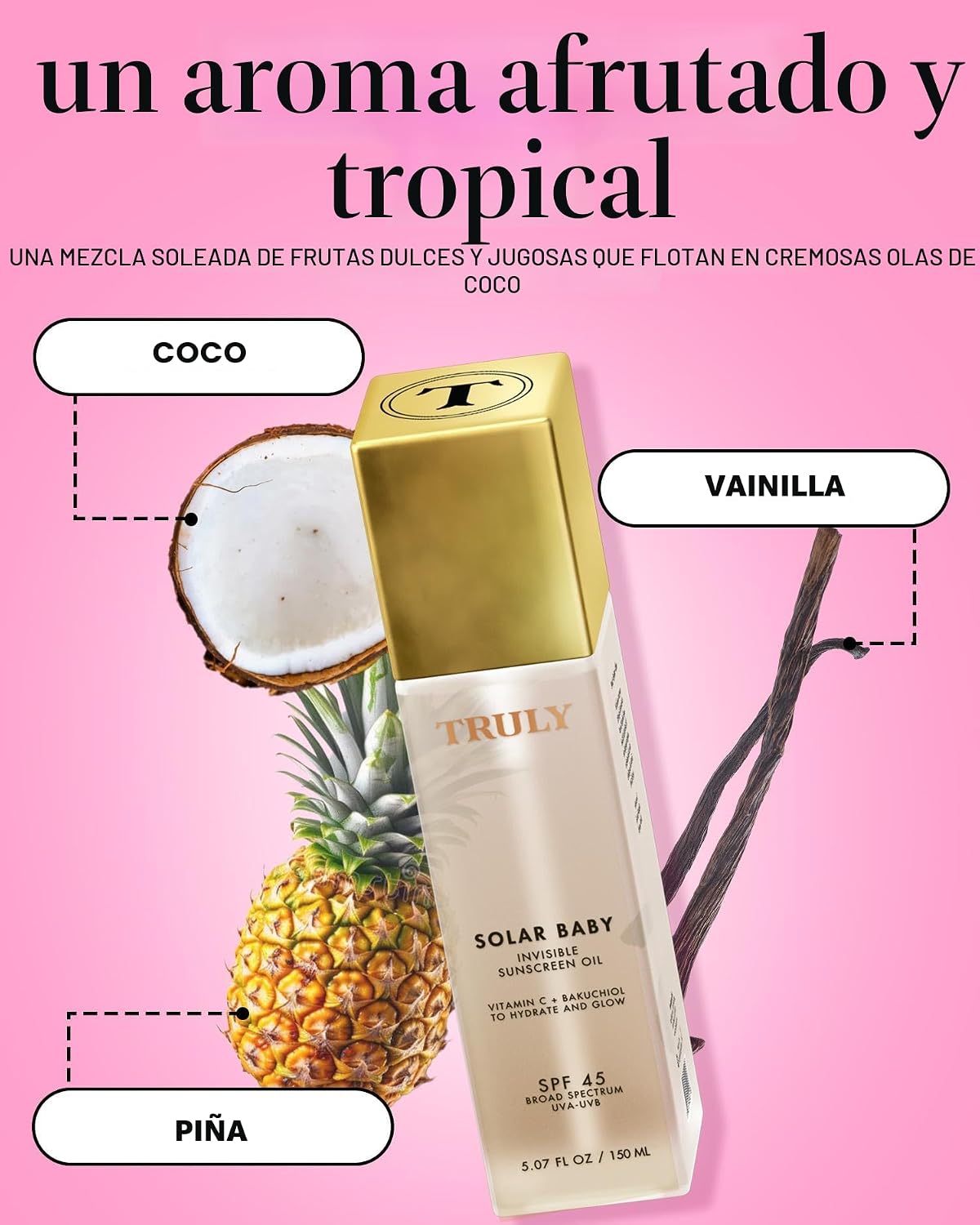 Truly Beauty Solar Baby SPF 45 Aceite de protección solar invisible...