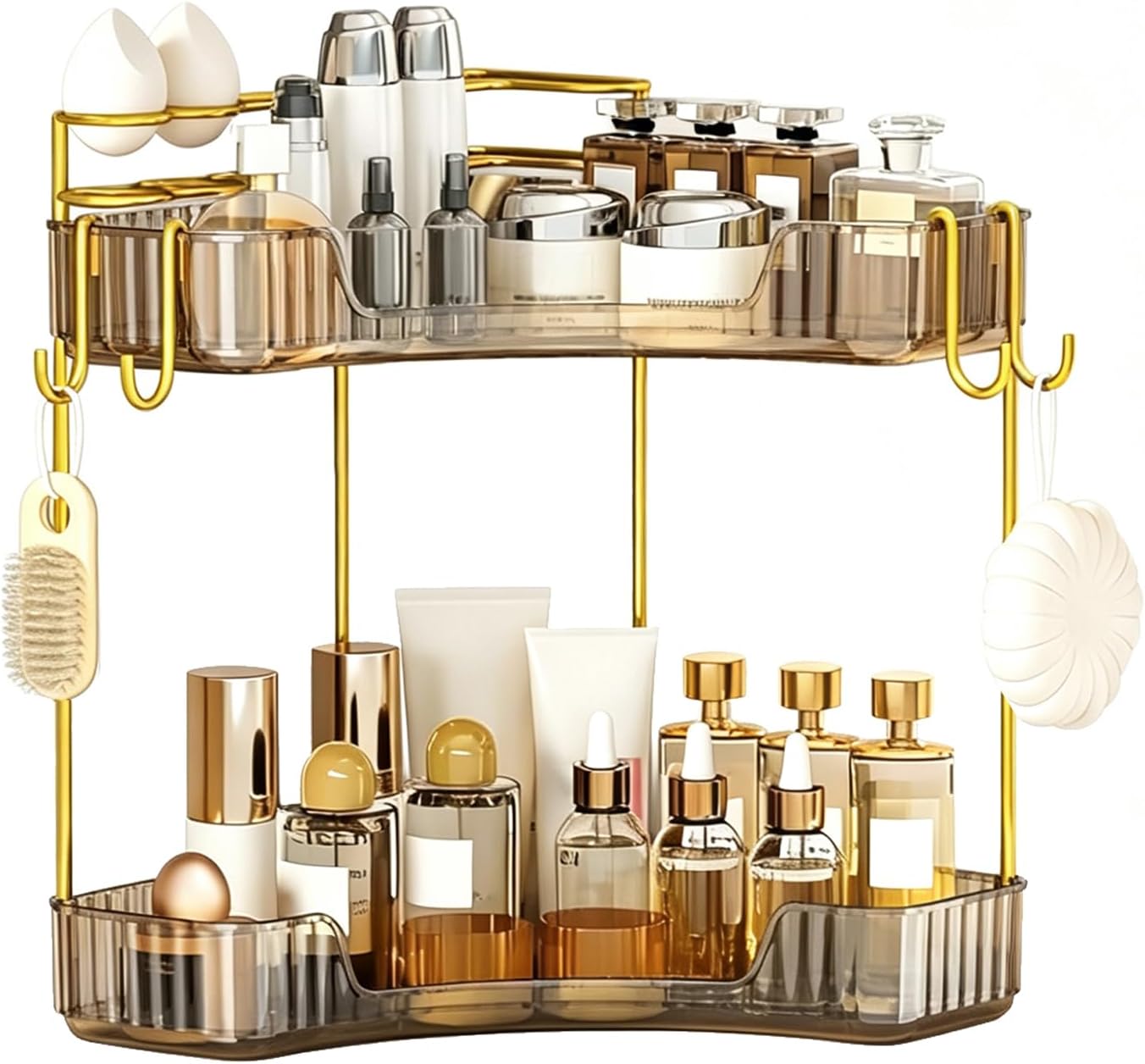 Greenby Organizador esquinero de 2 niveles para mostrador de baño,...