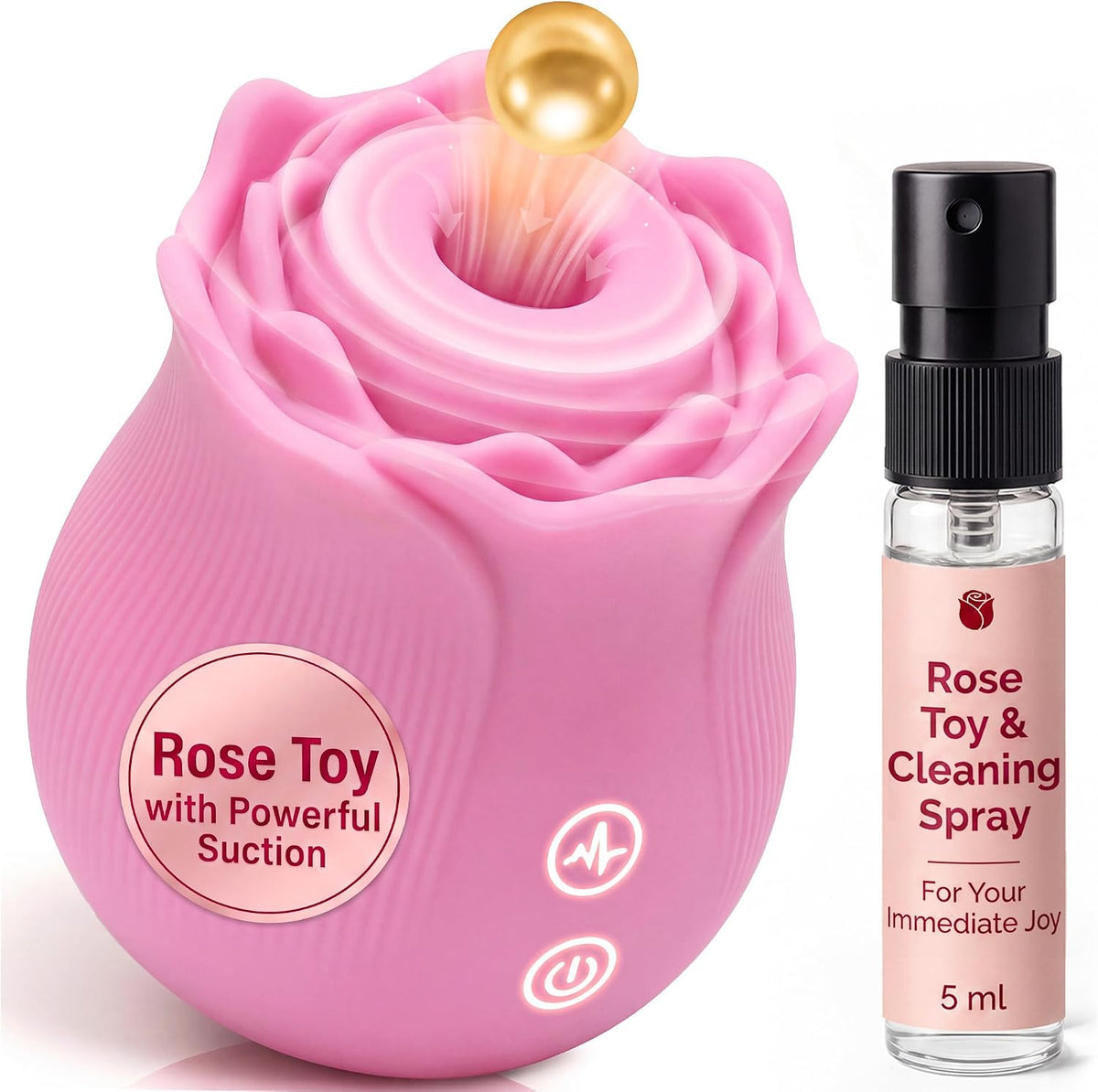 Vibrador de succión de juguete de rosas prémium para mujeres, jugue...