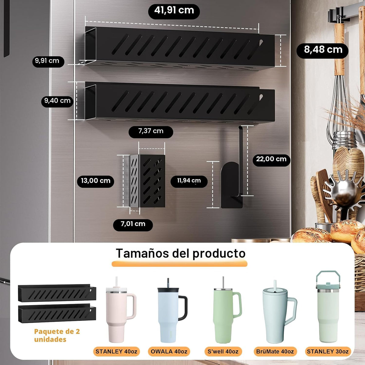 Wolera Paquete de 2 portavasos magnéticos Stanley con tapa de vaso...