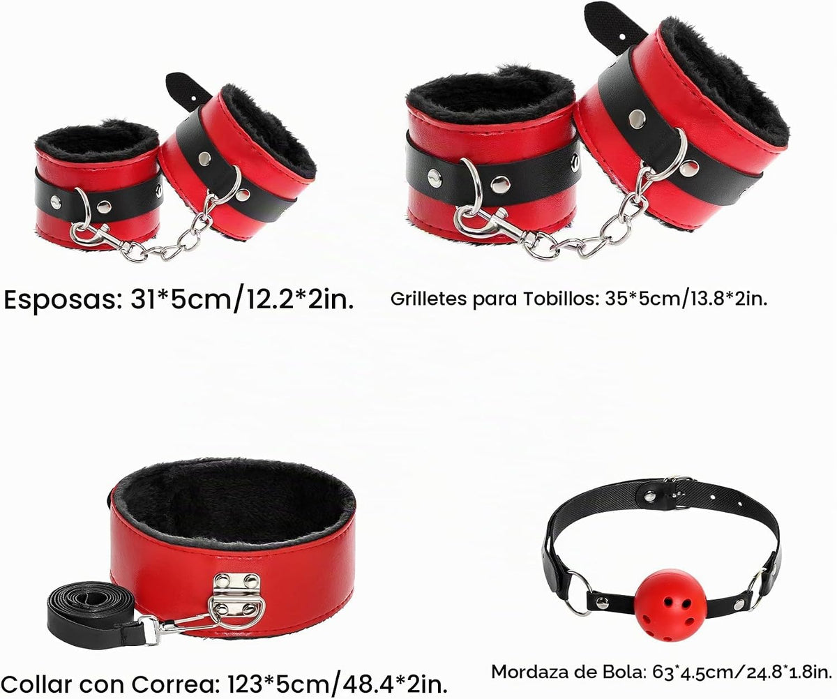 Rbenxia 12 piezas de kits de restricciones BDSM para bondage sexual...