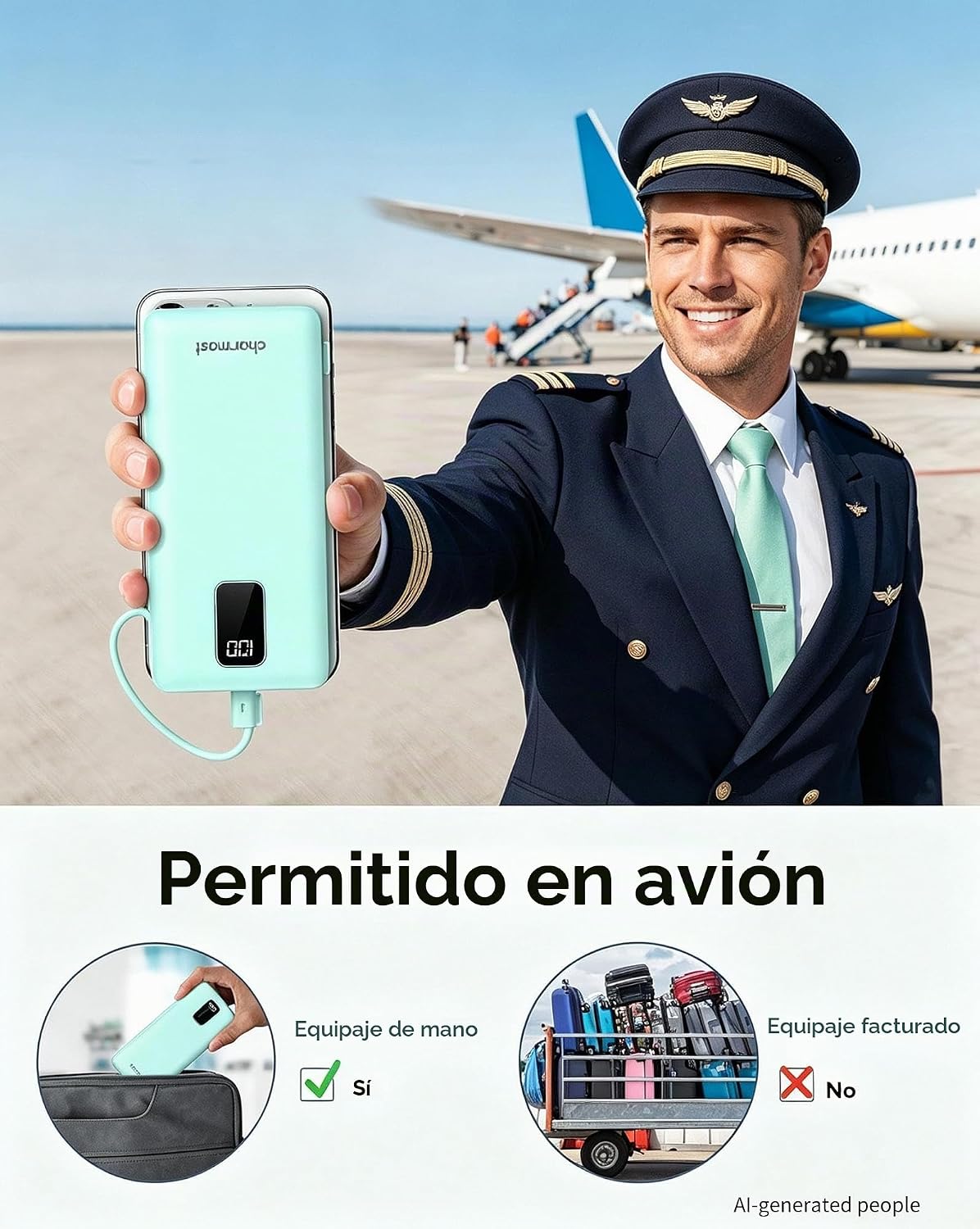 charmast Banco portátil 10000mAh del poder del cargador con el ench...