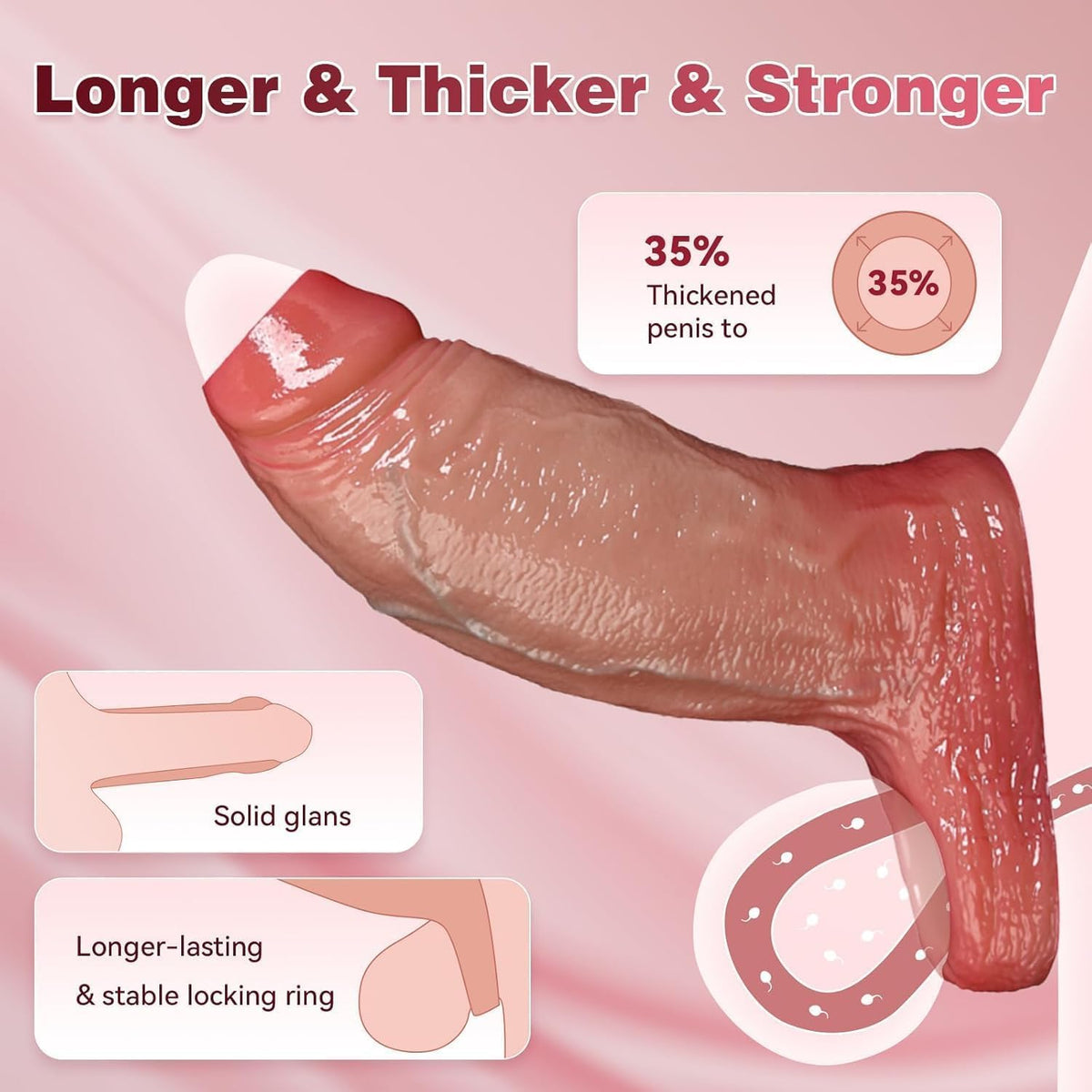 Extensor de manga para pene, extensor de pene, anillo de polla de 5...