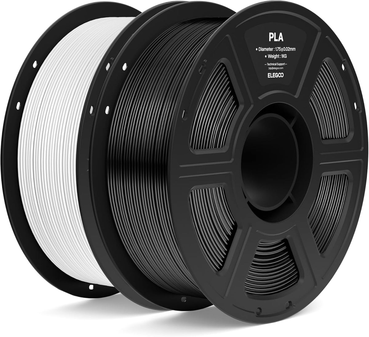 ELEGOO - Filamento PLA para impresora 3D de 1.75 mm Negro &amp; Bla...
