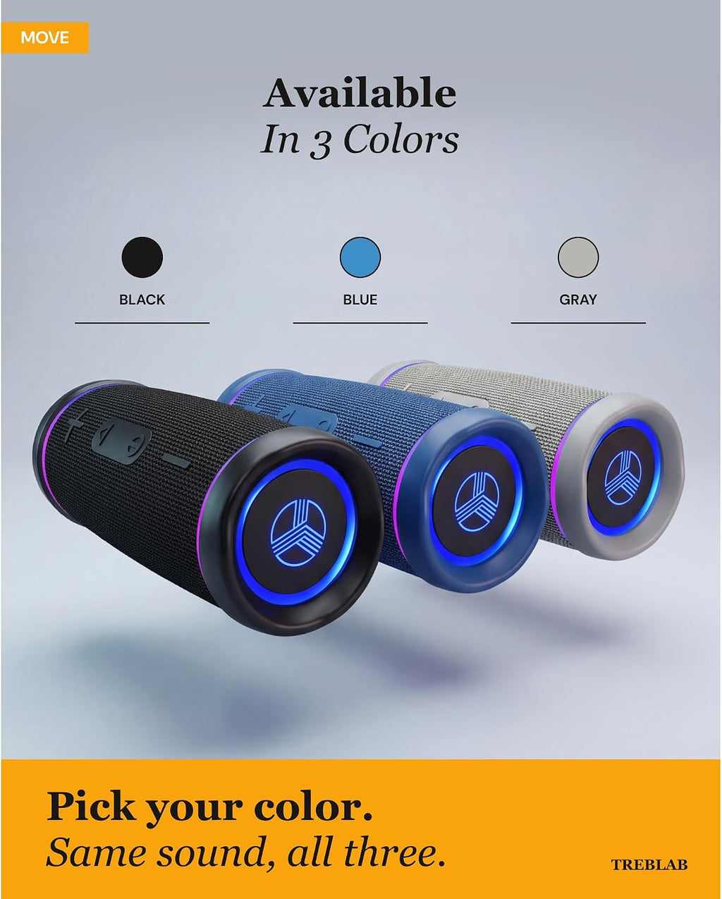 TREBLAB HD77 Altavoz Bluetooth impermeable, graves profundos de 30...