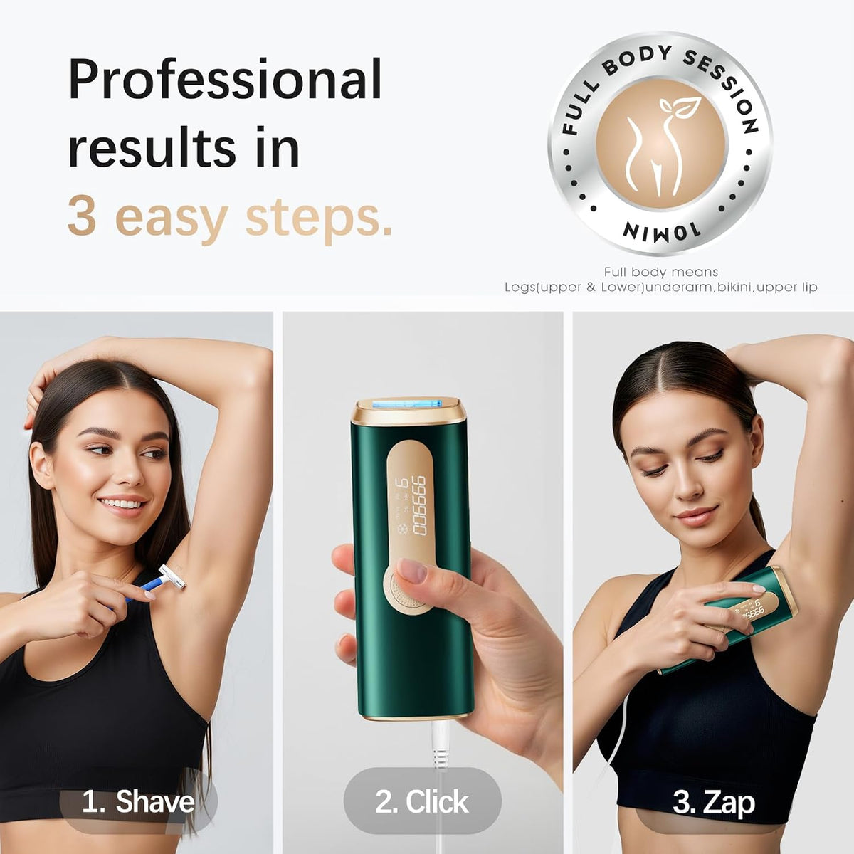 Dispositivo de depilación láser IPL para mujeres y hombres AMOTAOS...