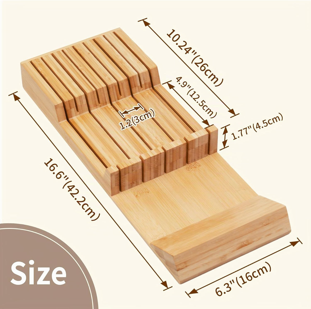 Utoplike Organizador de cajón para cuchillos Bloque de cuchillos de...