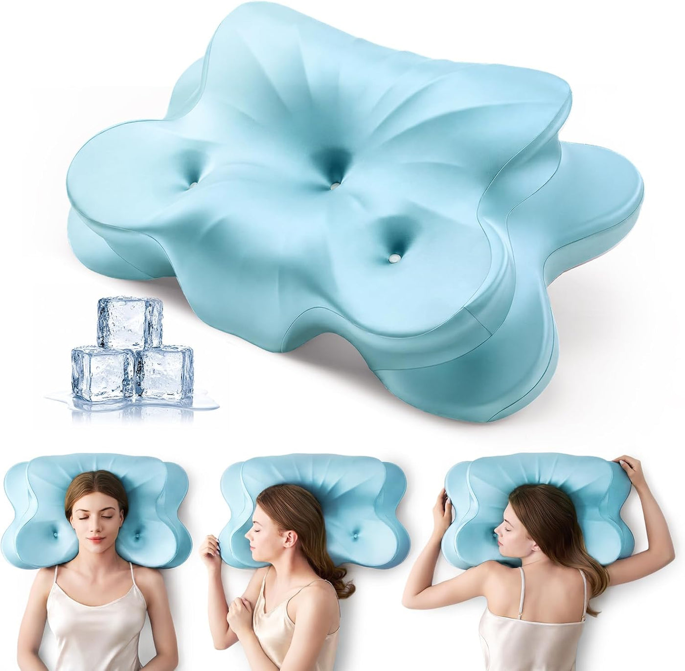 ANYNEST Almohada cervical para dormir, almohada cervical con diseño...