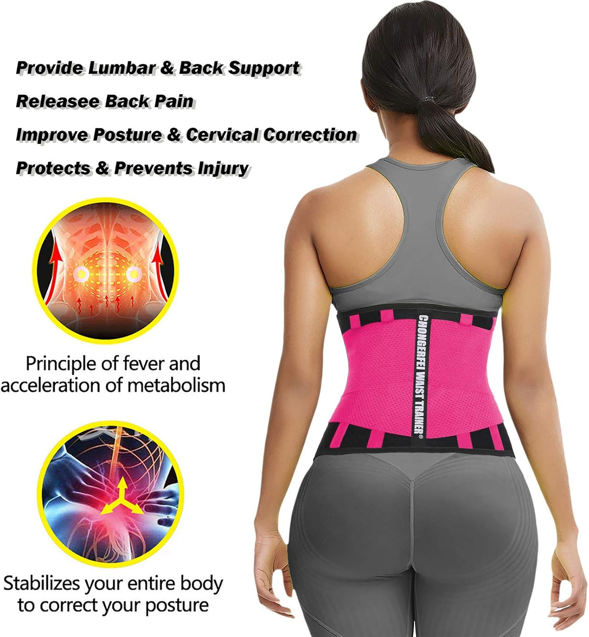 ChongErfei Cinturón de entrenamiento de cintura para mujeres y homb...