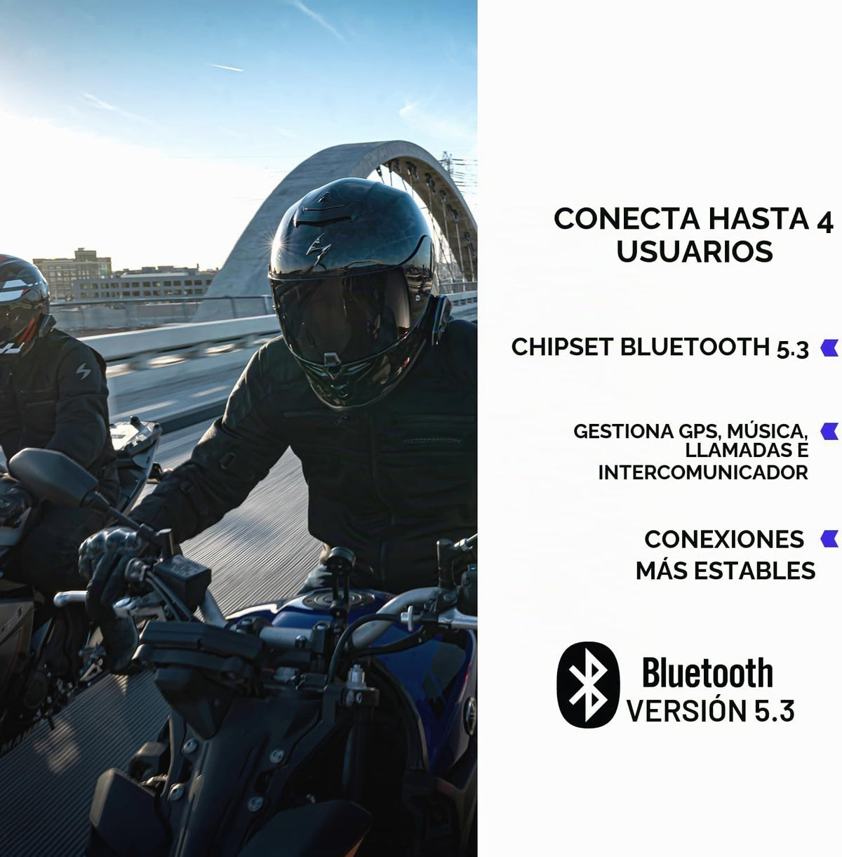 EXOCOM Link-1 Sistema de comunicación de casco de motocicleta inter...
