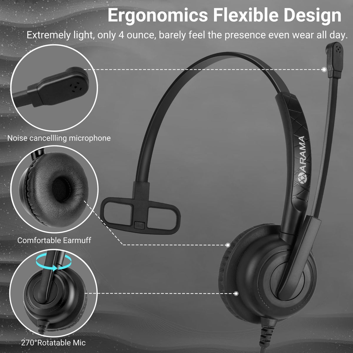 Arama Auriculares con micrófono para PC, auriculares USB con micróf...