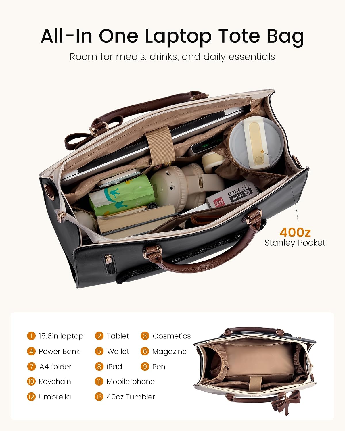 LOVEVOOK Bolsa de mano para laptop para mujer, bolsa de trabajo de...