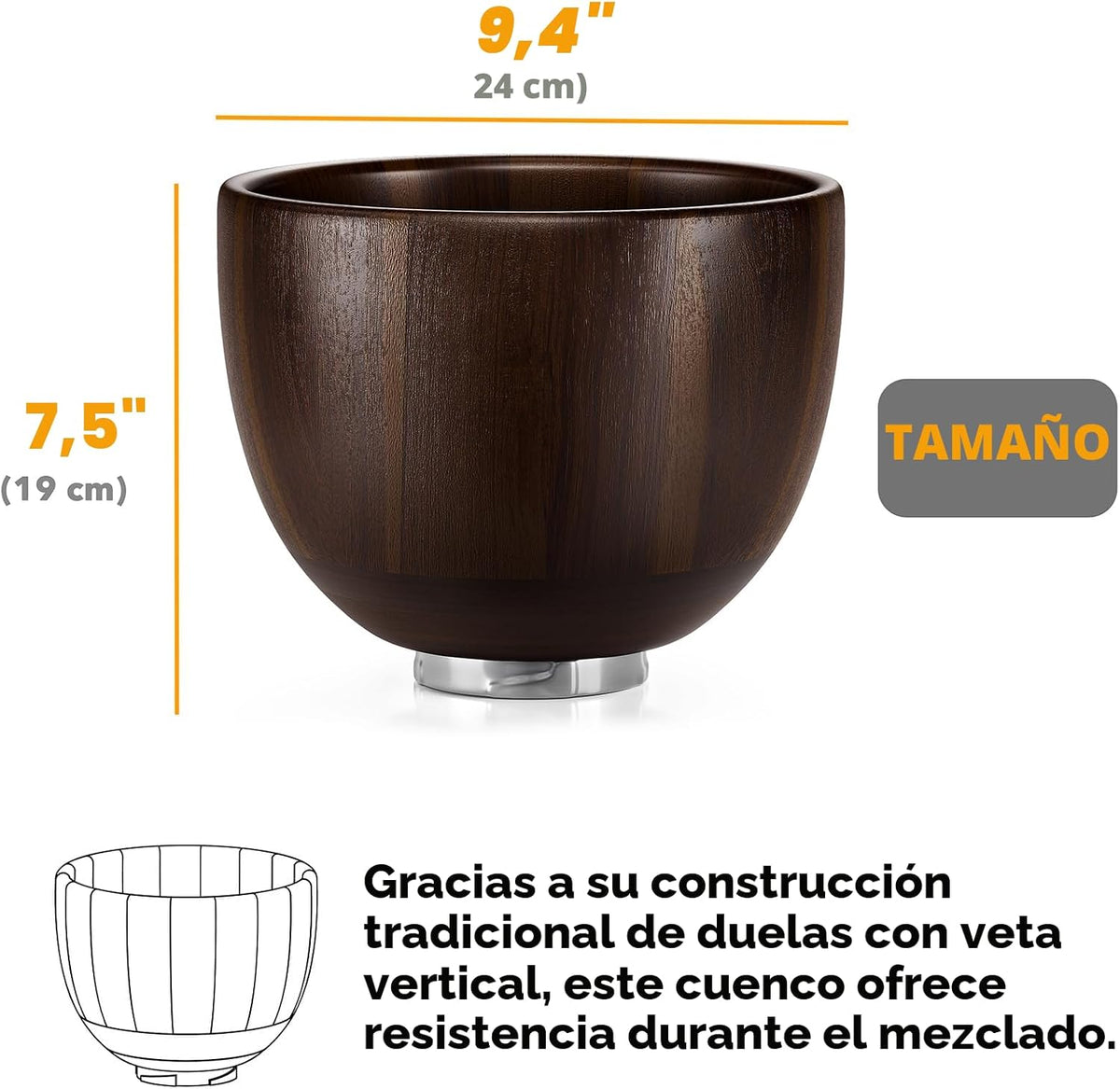 SpaceAid Cuenco de madera para mezclador \u2013 Kitchen Space Aid S...