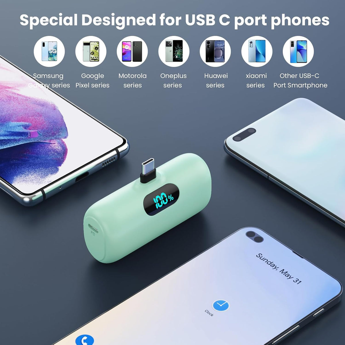 [Paquete de 2] Cargador portátil para iPhone 18\/17\/16\/15, mini c...