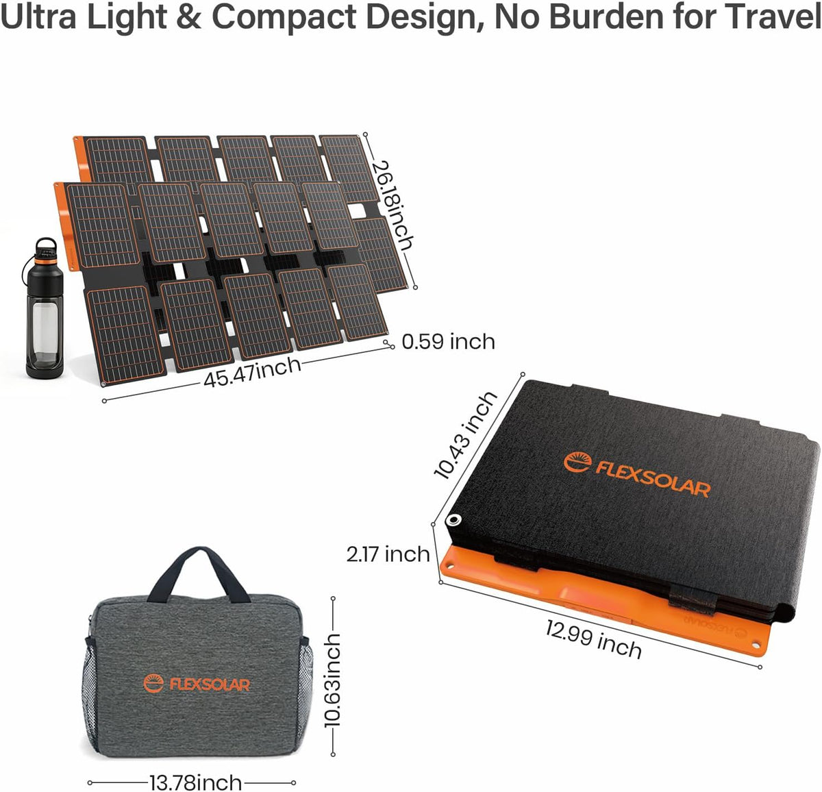 FlexSolar Paquete de 2 cargadores de panel solar portátil de 100 W...