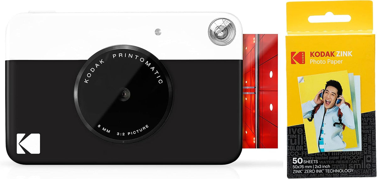 Cámara digital de impresión instantánea Kodak PRINTOMATIC (negra) c...