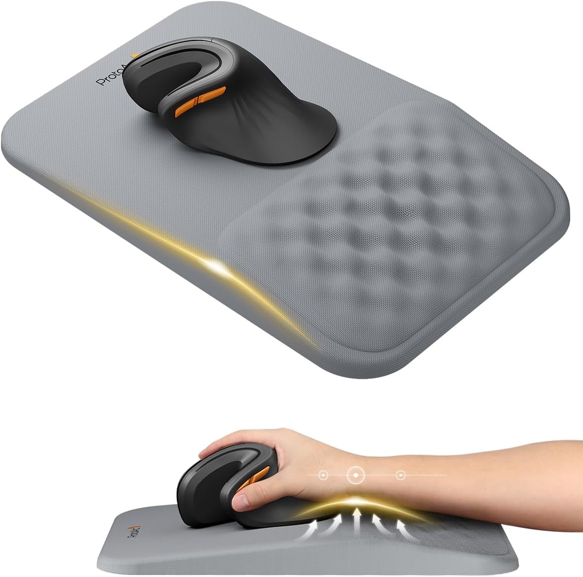 ProtoArc Alfombrilla de mouse ergonómica con reposamuñecas, alfombr...