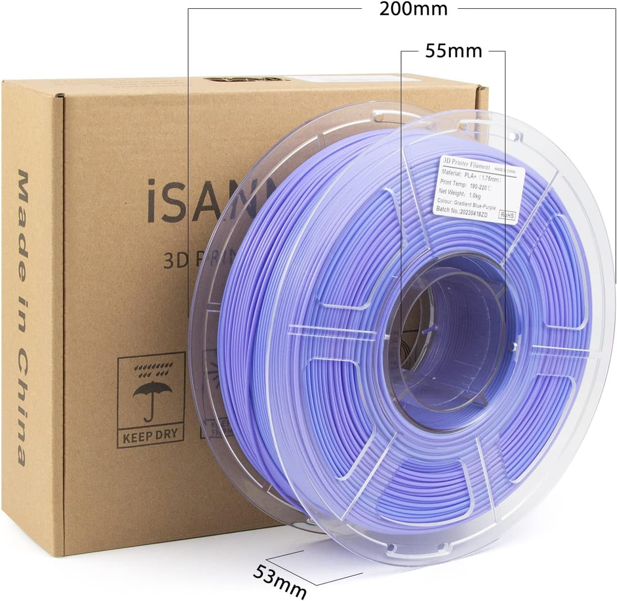 iSANMATE - Filamento para impresora 3D, filamento PLA de 1.75mm, fi...