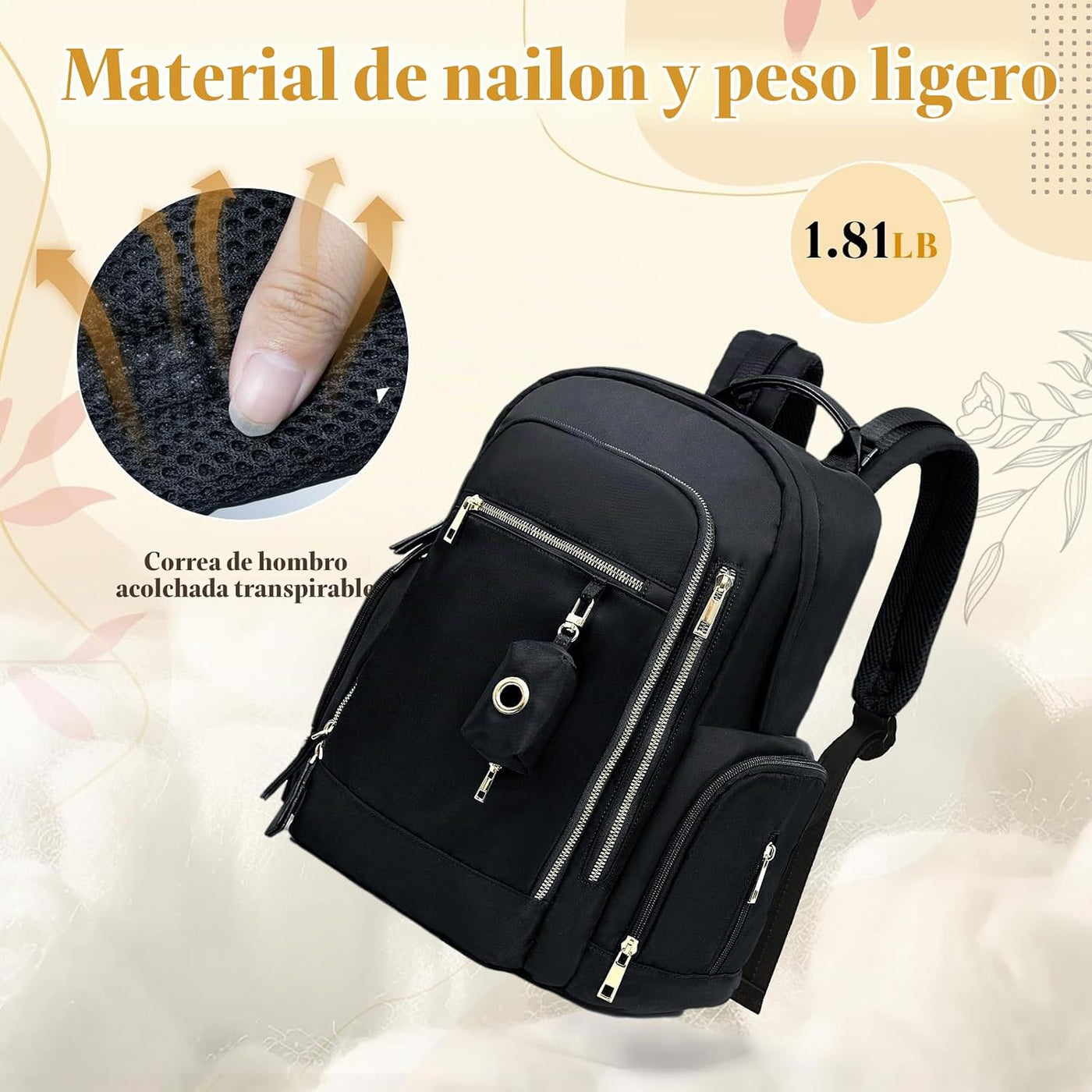 miss fong Mochila para pañales - Bolsa de pañales para mamá y papá...