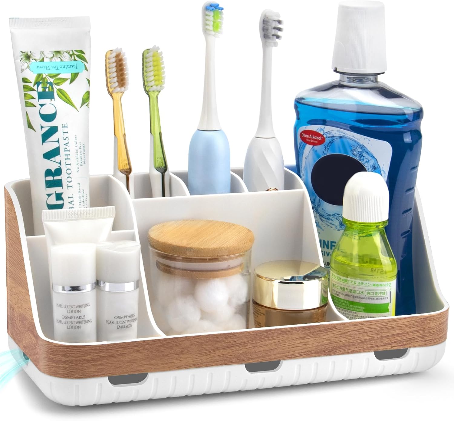 GFWARE Organizador de Encimera de Baño - Desmontable de 7 Ranuras p...