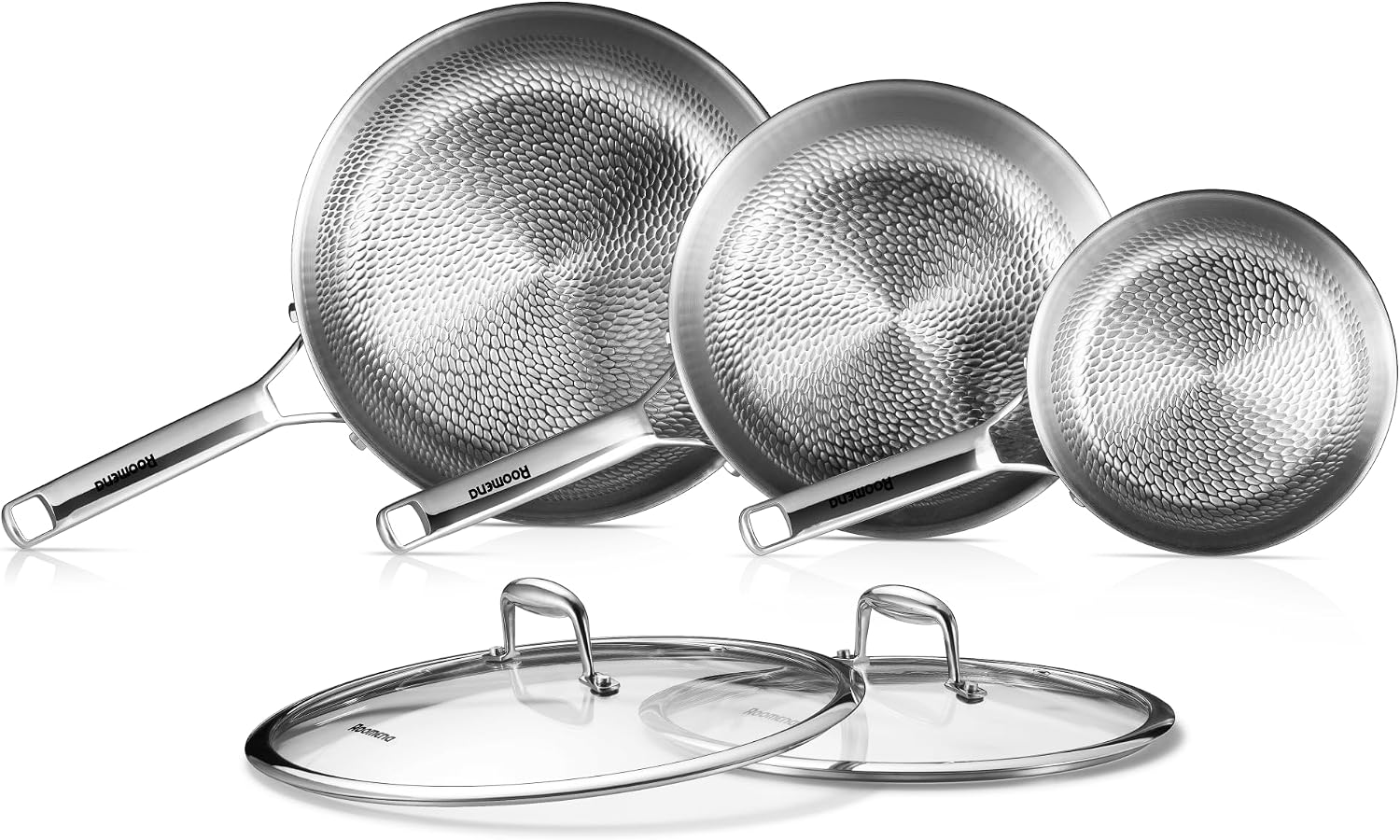 Roomena Sartén de titanio para cocinar, 8\/10\/12 pulgadas con tapa...