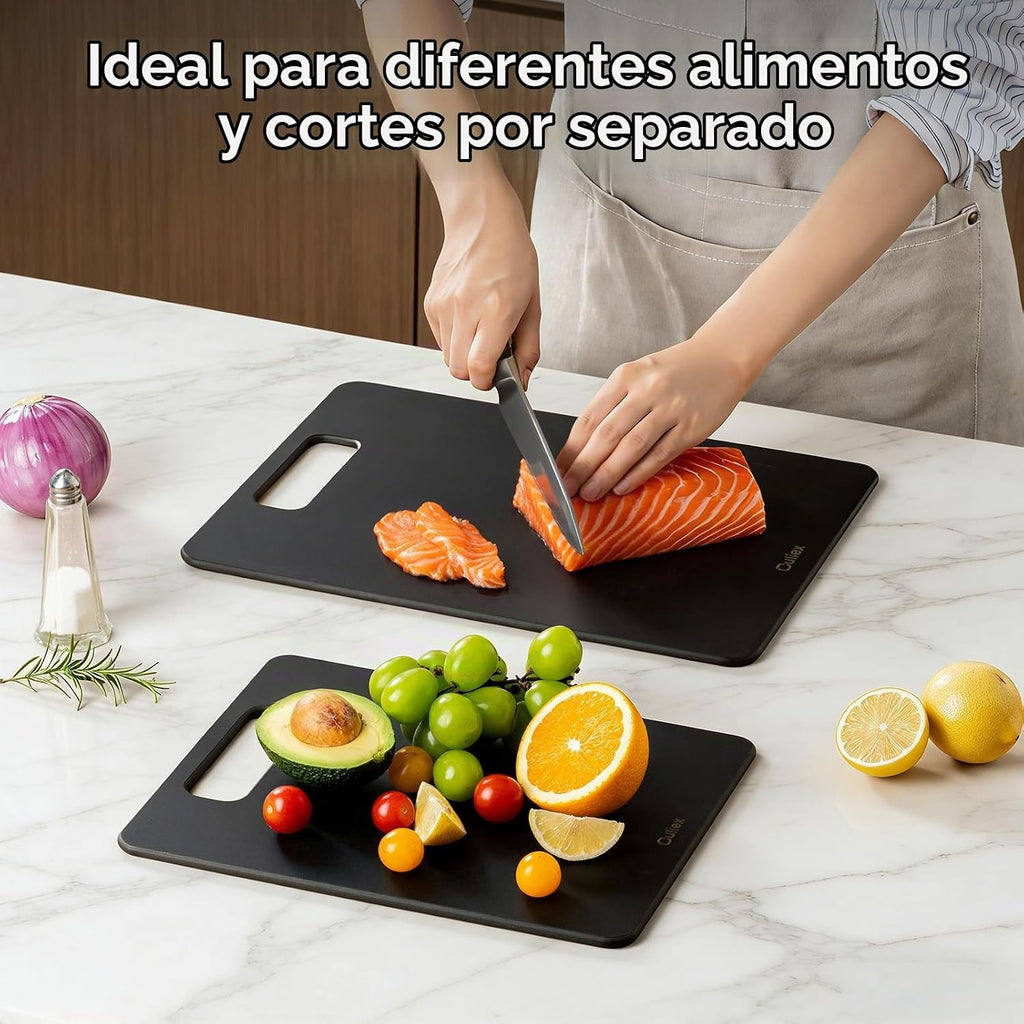 Culiex Juego de 2 tablas de cortar de fibra de madera, aptas para l...
