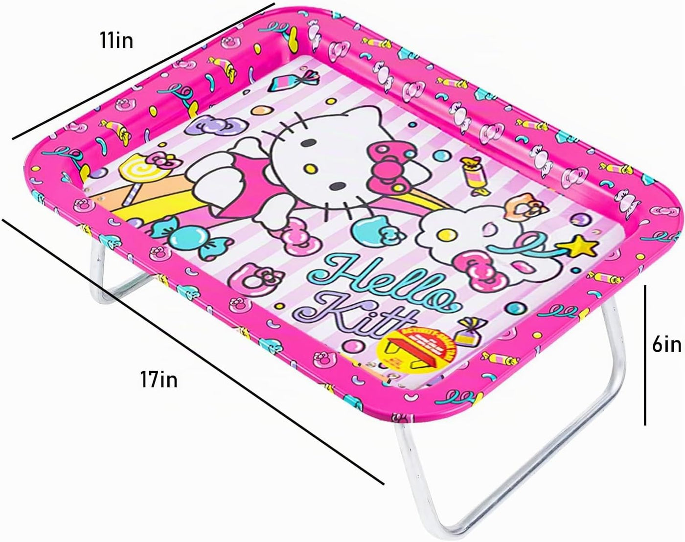 Hello Kitty Escritorio de regazo, paquete con bandeja rectangular d...