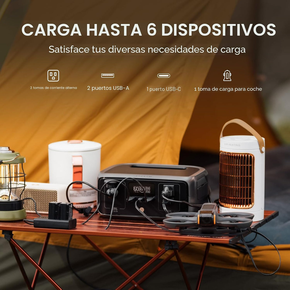 EF ECOFLOW Estación de energía portátil RIVER 3, 245Wh 550W | Carga...