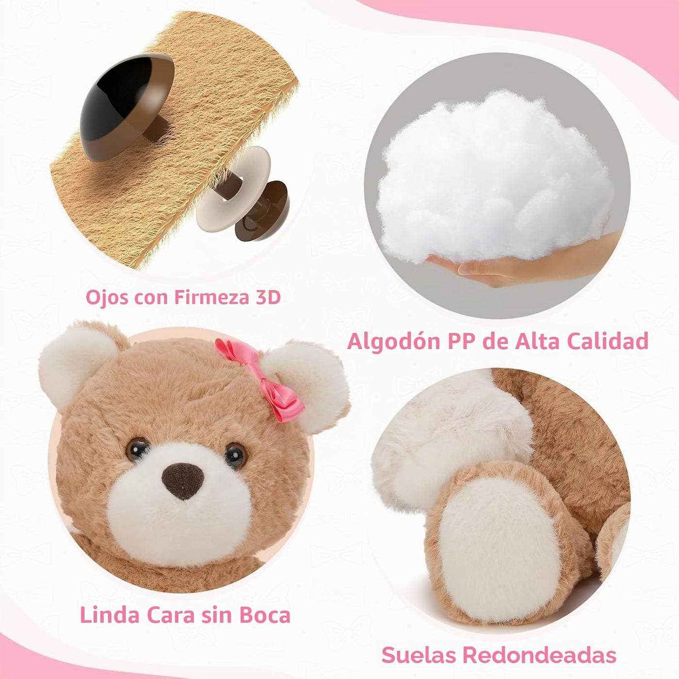 Muiteiur Paquete de 2 osos de peluche a granel, juego de oso de pel...