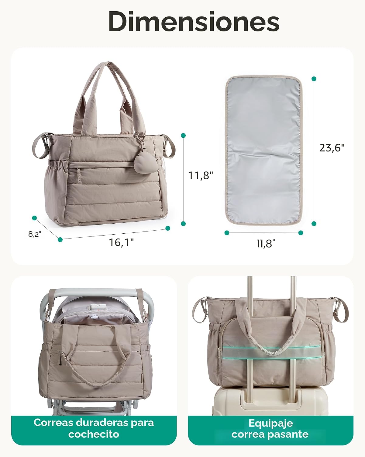 BAGSMART Bolsa de pañales, bolsa de hospital para parto de parto, b...