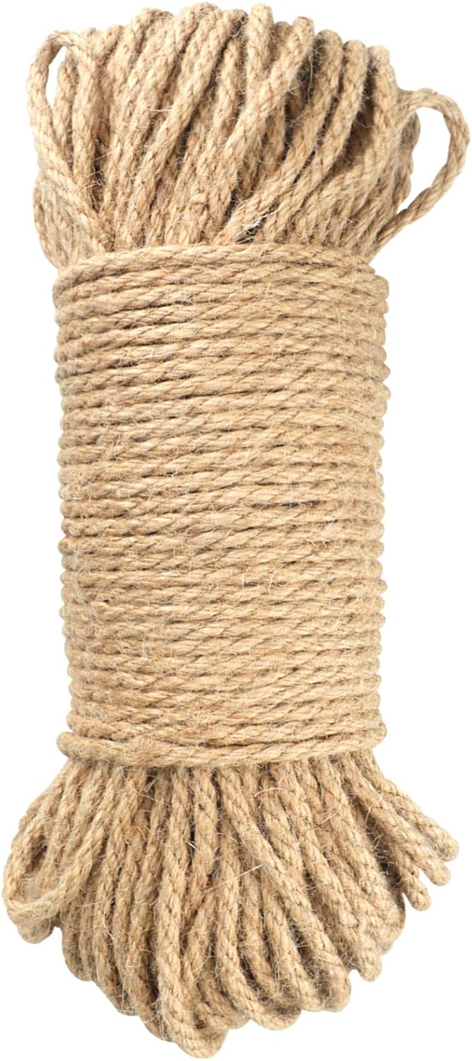 KINGLAKE GARDEN - Cuerda de yute resistente de 1\/4 pulgadas, 65.6...