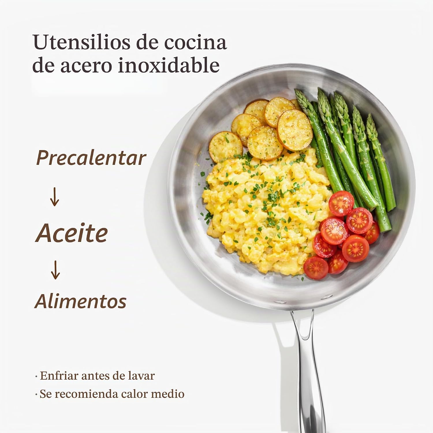 CAROTE Juego de 30 utensilios de cocina de acero inoxidable de tres...