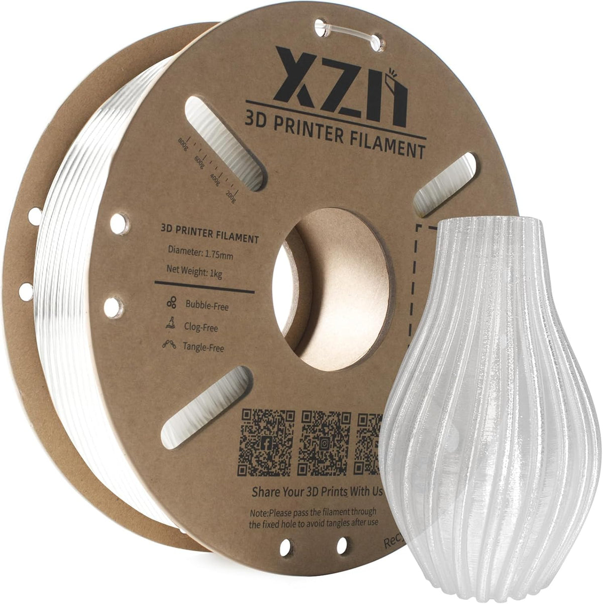 XZN - Filamento TPU 95A 1.75mm, filament flexible suave 95A para im...