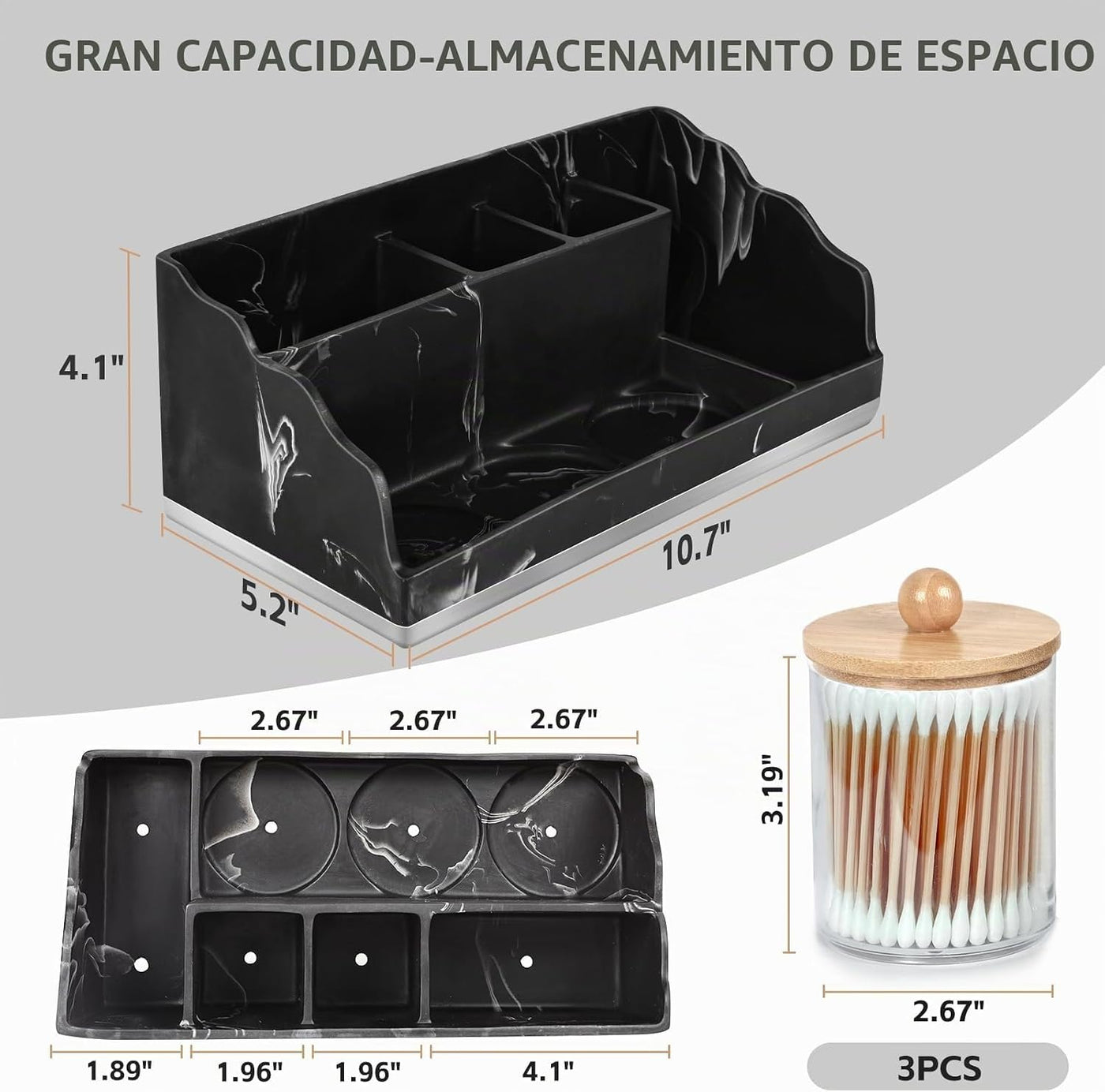 TuCao Organizador de Encimera de Baño de Mármol, Portacepillos de D...