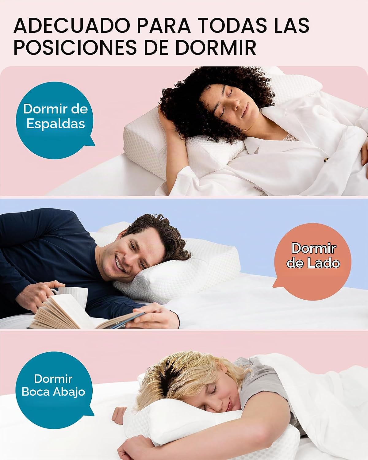 Elviros Almohadas cervicales de espuma viscoelástica para aliviar e...