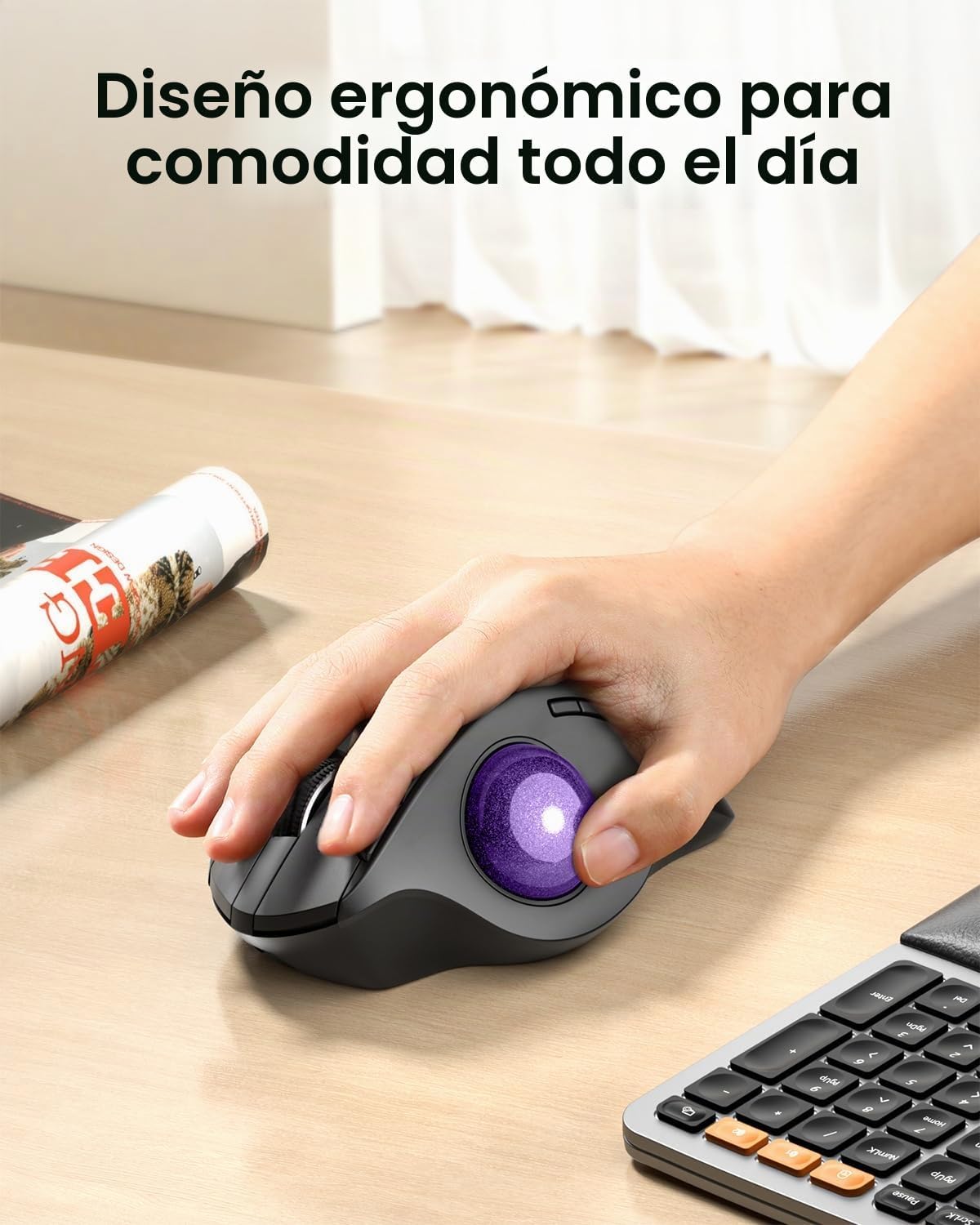 ProtoArc Ratón Trackball Inalámbrico, EM01 NL Ergonómico Bluetooth...