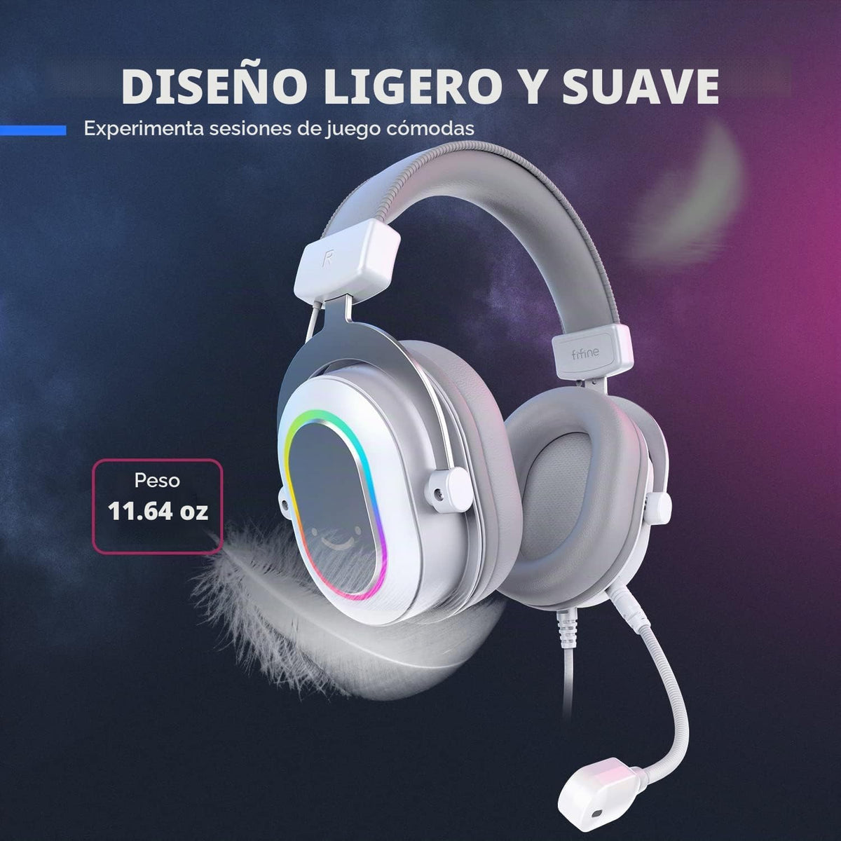 FIFINE Auriculares USB H6W para juegos, auriculares con cable con m...