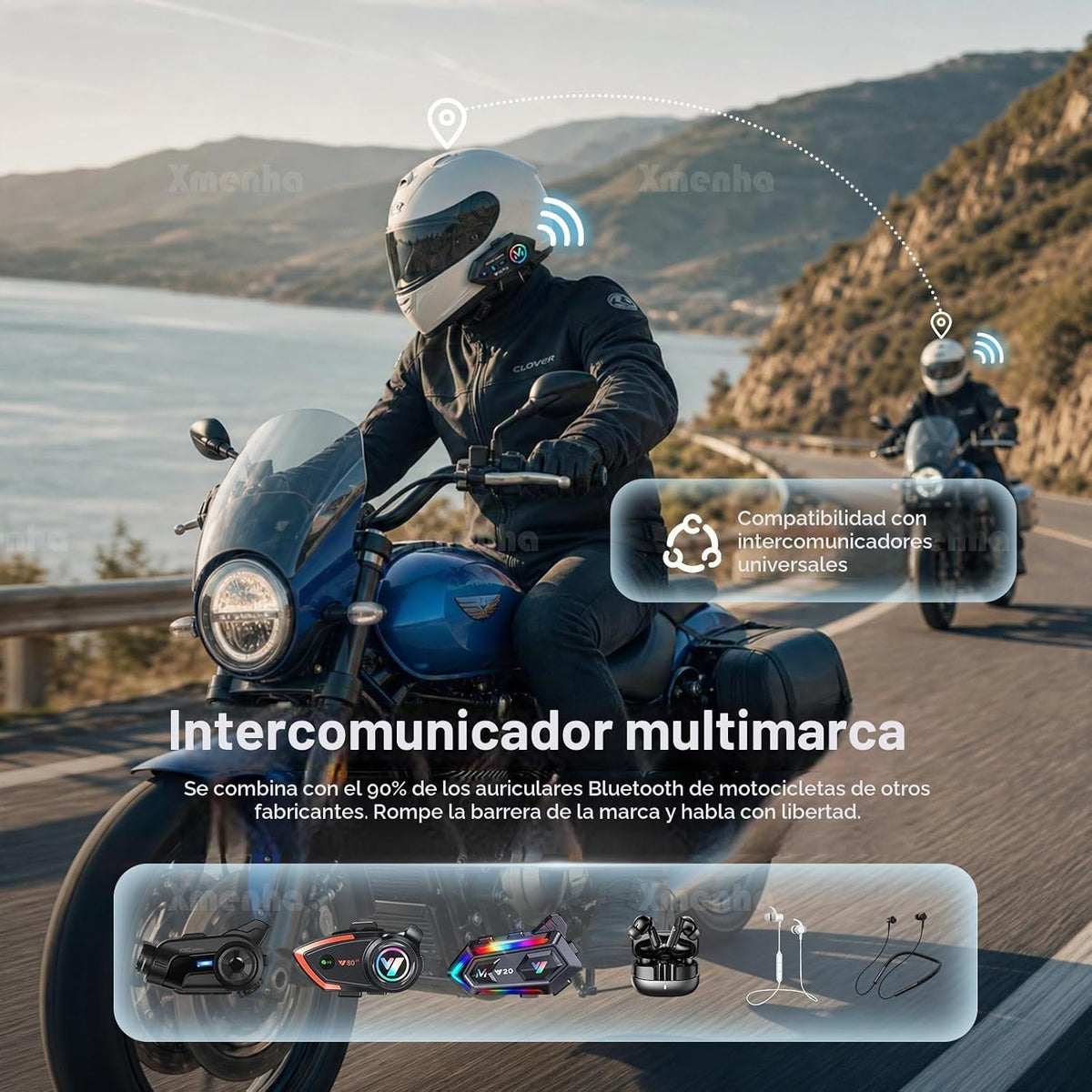 Sistema de comunicación de altavoces de auriculares Bluetooth de |...