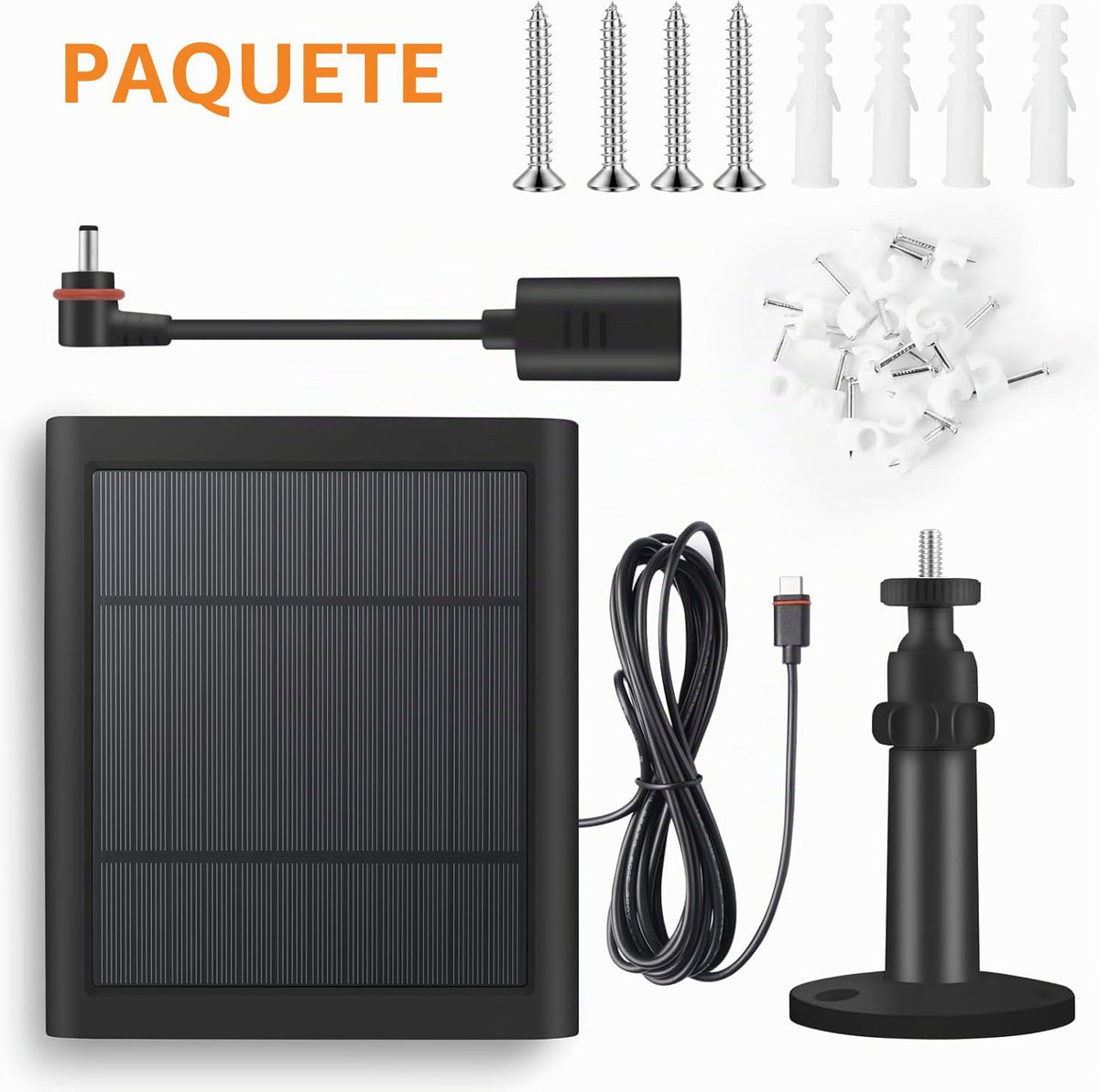 Paquete de 4 cargadores solares USB-C a Ring Barrel Plug de 4 W par...