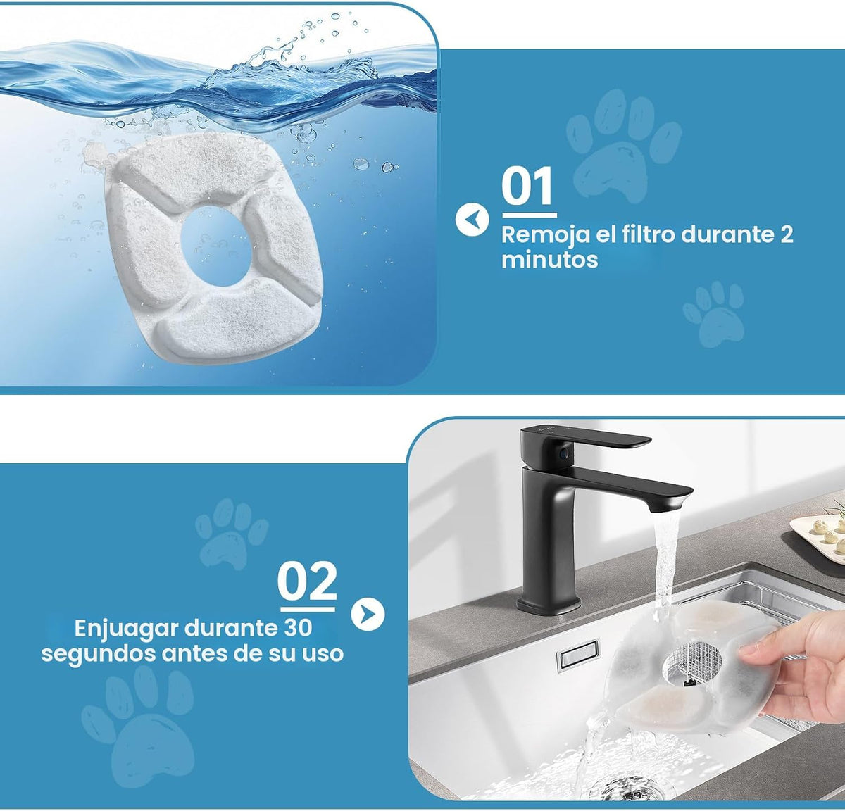 40 filtros de repuesto para fuente de agua para gatos, paquete de 2...