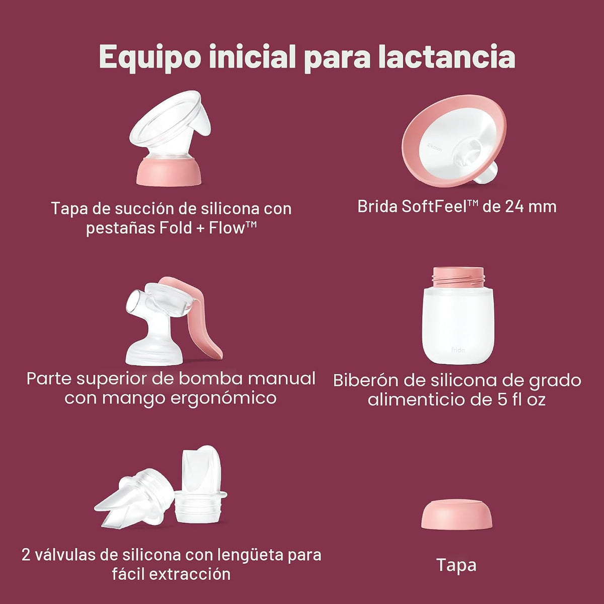 Frida - Extractor de leche 2 en 1, con ventosa manual y manos libre...