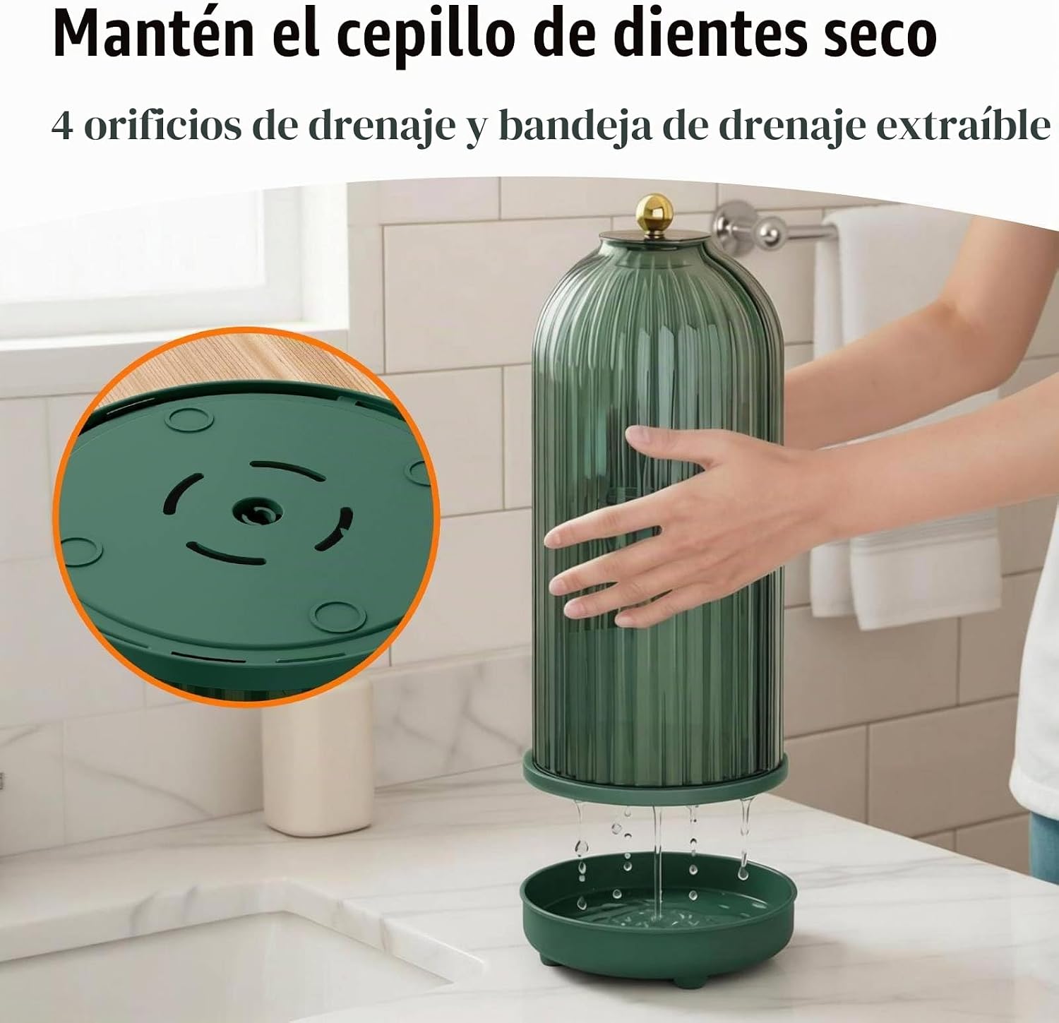 JEESA Portautensilios con Tapa, Organizador de Cubiertos Giratorio...
