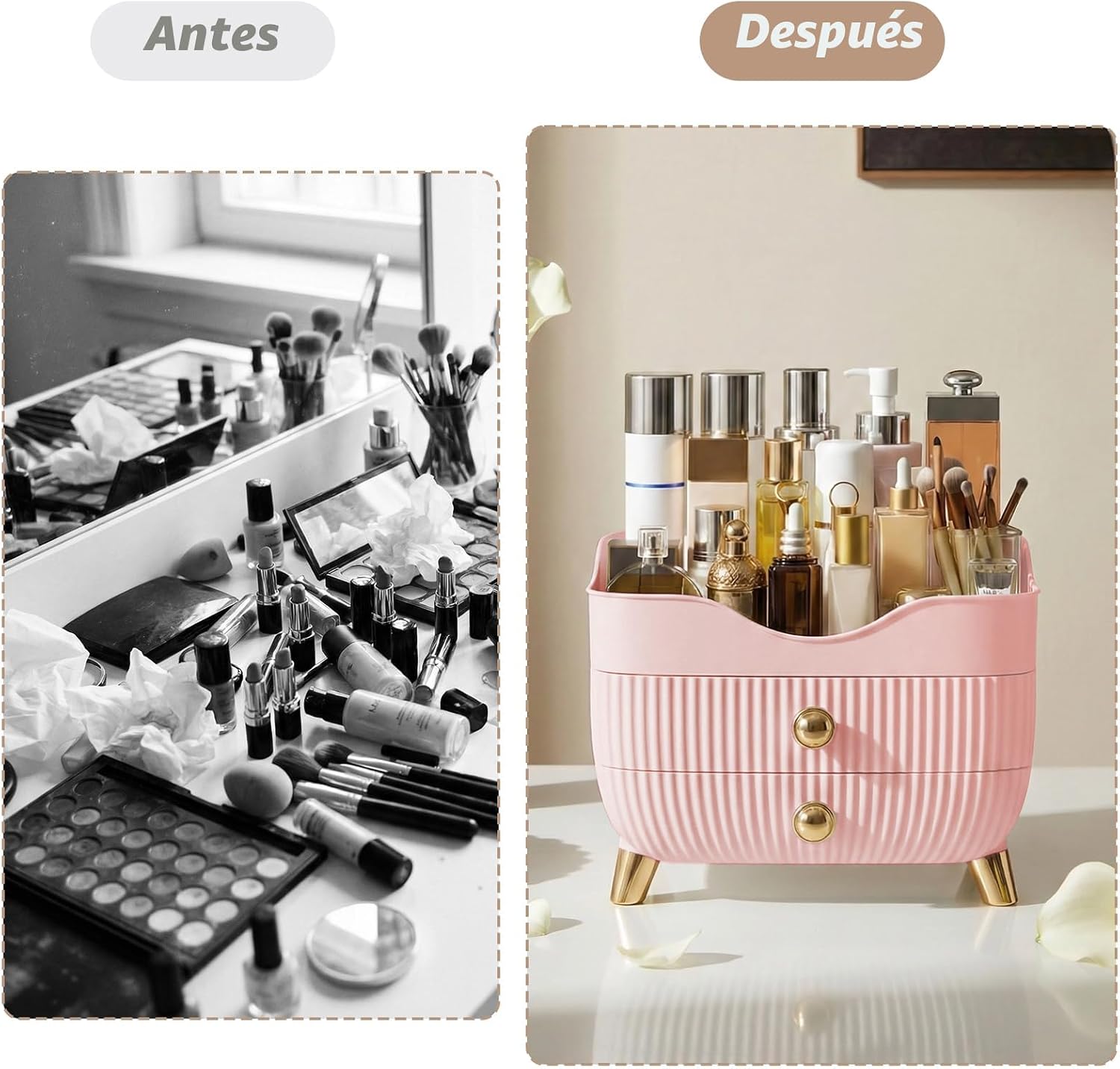 Organizador de maquillaje para encimera, organizador de cuidado de...