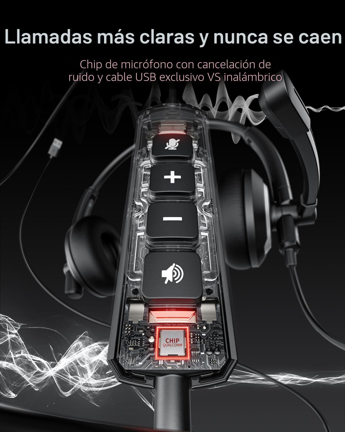 awatrue EH05-U Auriculares USB con cable con micrófono de cancelaci...